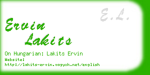 ervin lakits business card